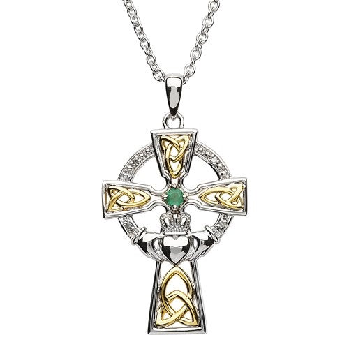 SS GP Emerald/Diamond Celtic cross