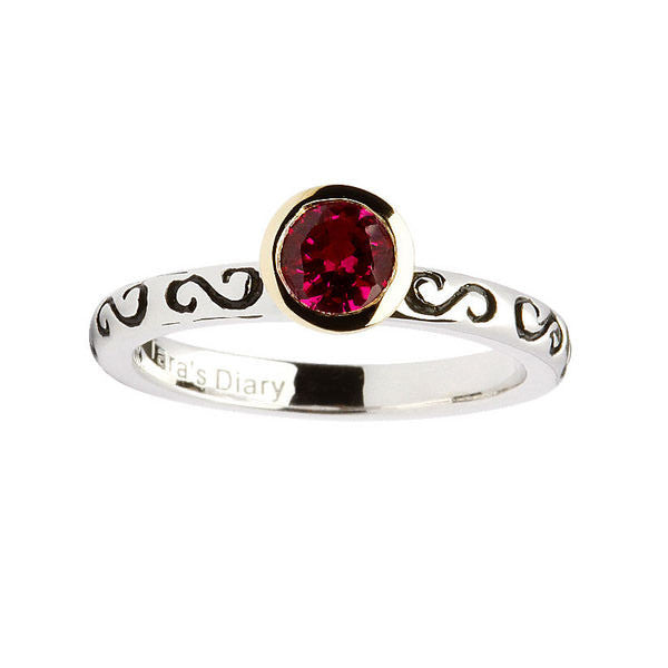 Ruby Silver Stacking Ring