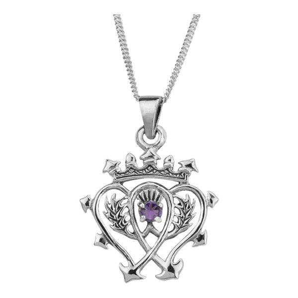 Scottish Luckenbooth Pendant with Amethyst Coloured Stone