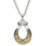 PlatinumWare Celtic Knot Spiral Hoop Pendant