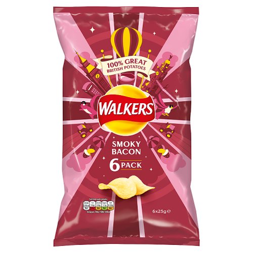 Walker's Smoky Bacon Crisps 6 Pack