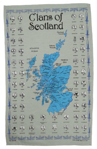 Clans of Scotland Tea Towel