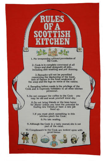 Rules of a Scottish Kitchen Tea Towel
