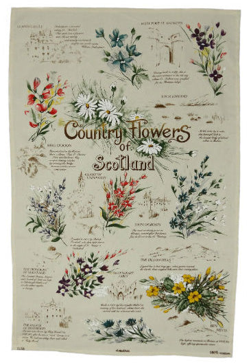 Country Flowers Tea Towel