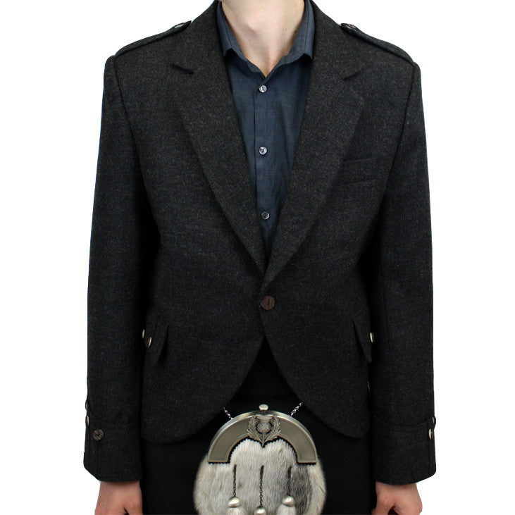 Charcoal Tweed Argyle Kilt Jacket